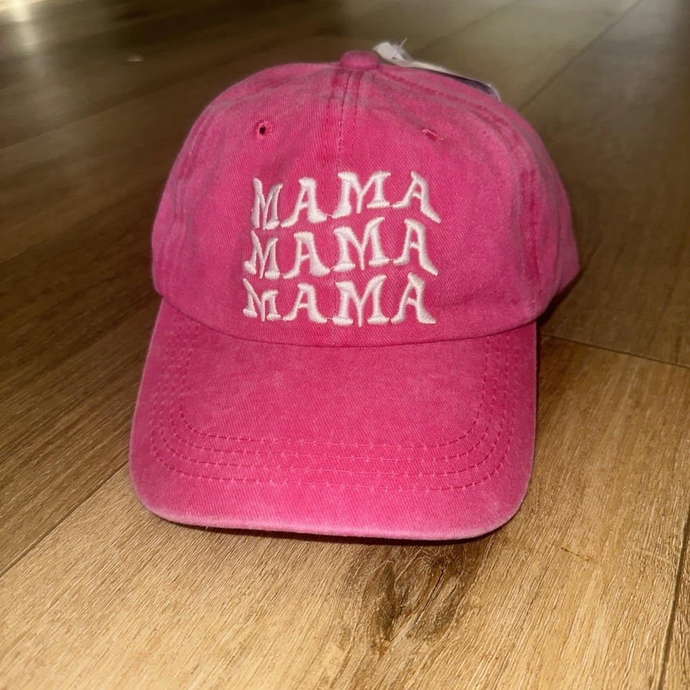 NWT "MAMA MAMA MAMA‎ " DESIGN BALL CAP HAT WOMENS PINK Adjustable